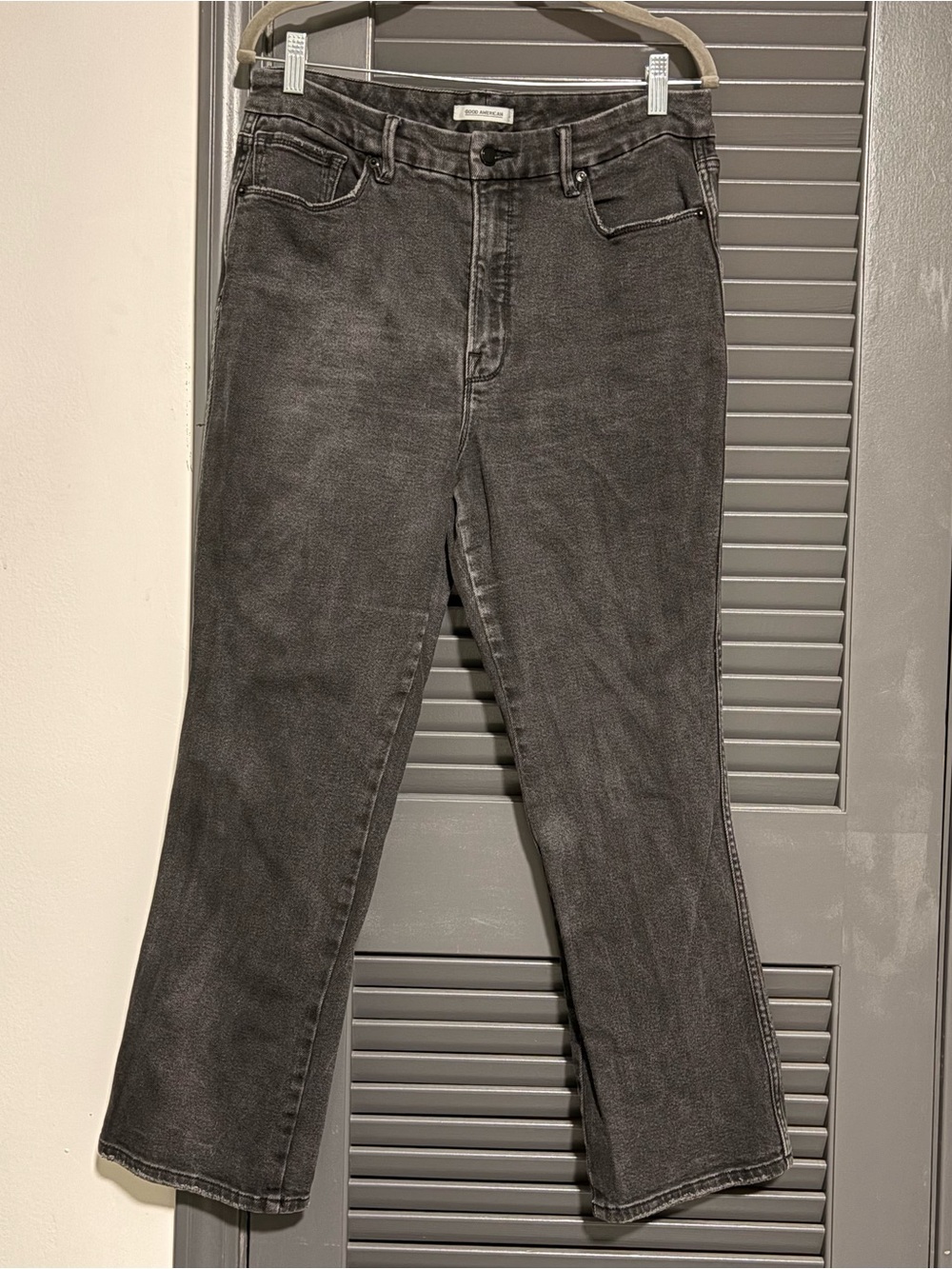 Good American Washed Charcoal Gray Jeans